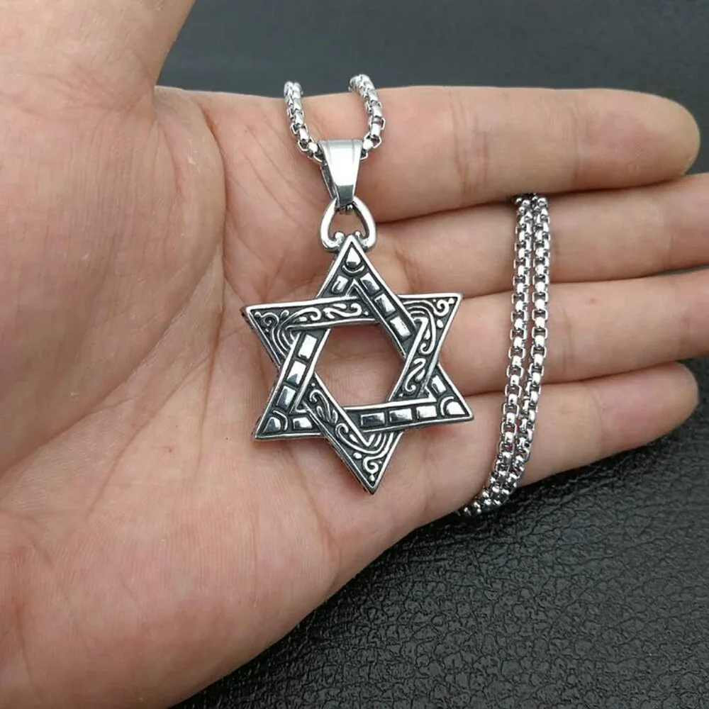 Hollow Retro Trendy Star Necklace for Men, BL55590002